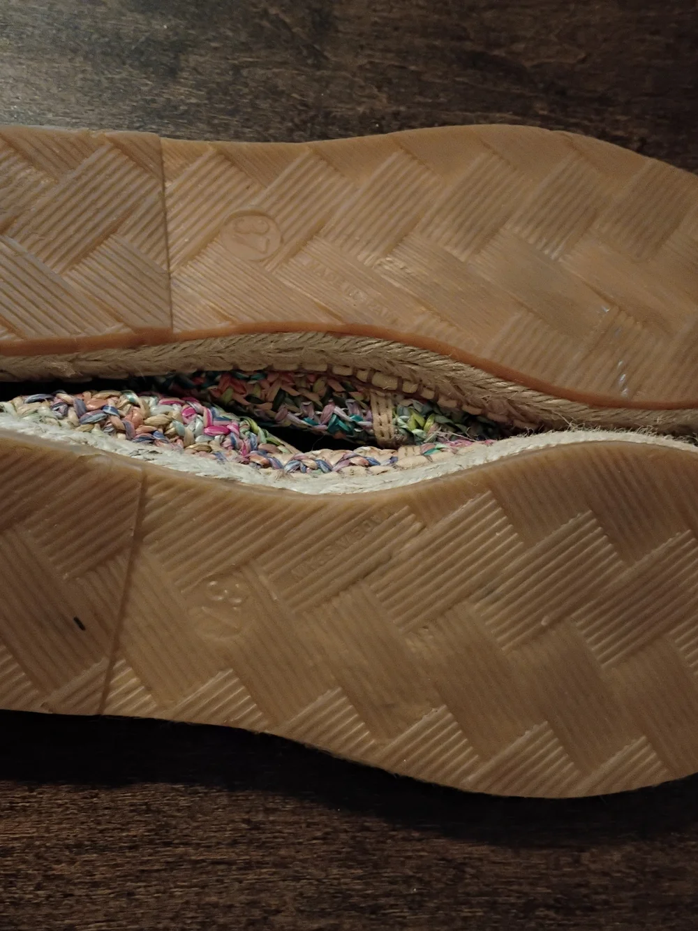 Azura Made in Spain Multi-Color Woven Espadrille Slip-On Flats Women's Sz 37